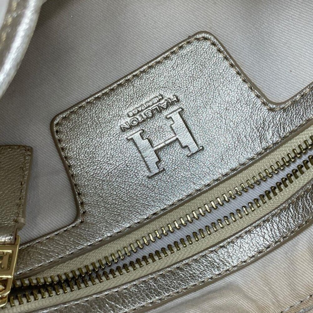 Halston Heritage Metallic Gold & Silver Leather Shoulder Bag, Vintage Y2K - Picture 7 of 8